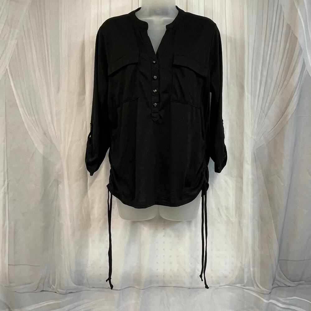 No Boundaries Xl Black Button Front Utility Top S… - image 1